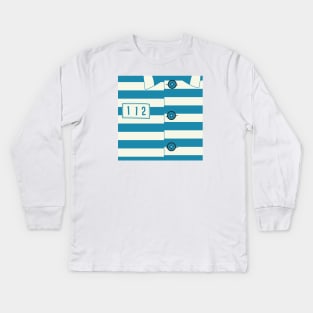 Grand Budapest Hotel- Just Squares- Gustave's Prison Uniform Kids Long Sleeve T-Shirt